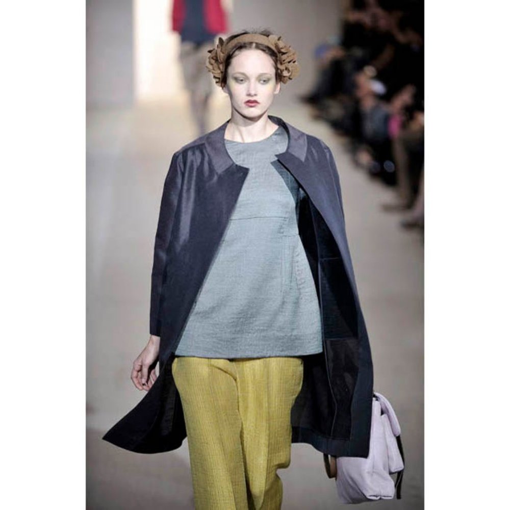 Marni runway pale blue structured tech fabric top